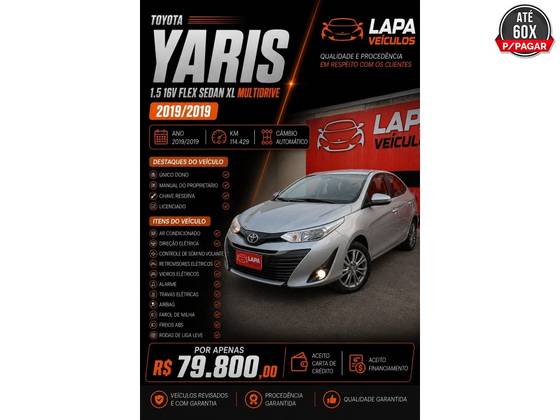 TOYOTA YARIS 1.5 16V FLEX SEDAN XL MULTIDRIVE TOYOTA YARIS 1.5 16V FLEX SEDAN XL MULTIDRIVE